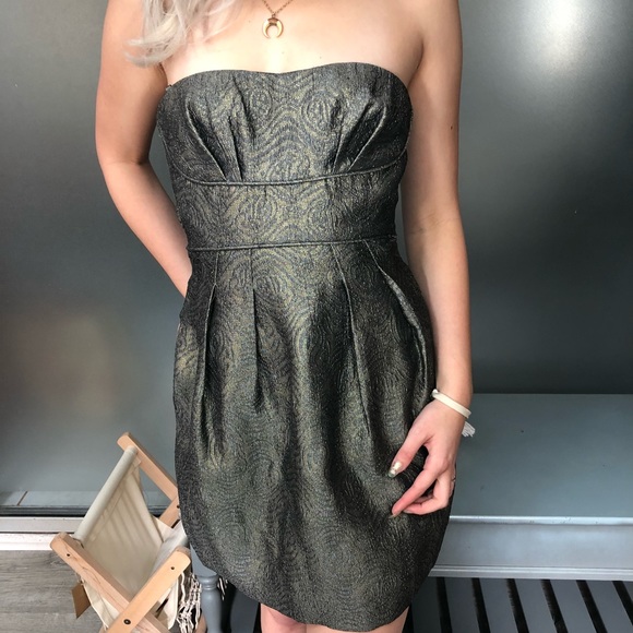 BCBG metallic cocktail prom dress - Picture 2 of 3